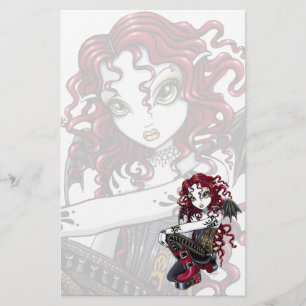 "Terri" Gothic Red Rose Tattoo — Zuivere bakkeri Briefpapier