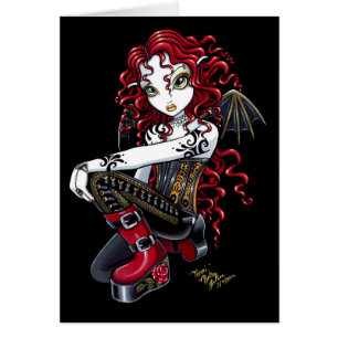 "Terri" Red Tattoo Faerie Card