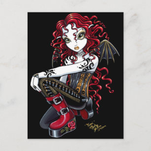 Terri Red Tattooed Faerie Briefkaart
