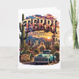 Terri Tucson Arizona Gepersonaliseerd Zuidwesters Kaart