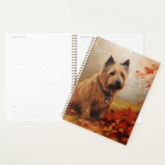 Terrier Australien dans les feuilles d'automne qui (Devant avec enveloppe)
