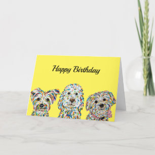 Terrier Cockapoo Yorkie Bichon Carte Anniversaire
