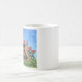 Terrier de gallois avec les pavots 11oz. tasse (Centre)