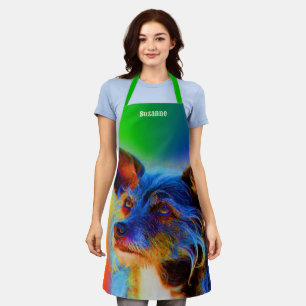 Terrier Dog Face Abstract gepersonaliseerd Schort