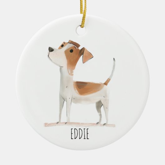 Terrier Dog Keramisch Ornament (Voorkant)