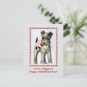  Terrier Dog Valentijns Briefkaart (Staand voorkant)
