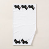 Térrier écossais/collier rouge/blanc - choisir sa  (Serviette à main)