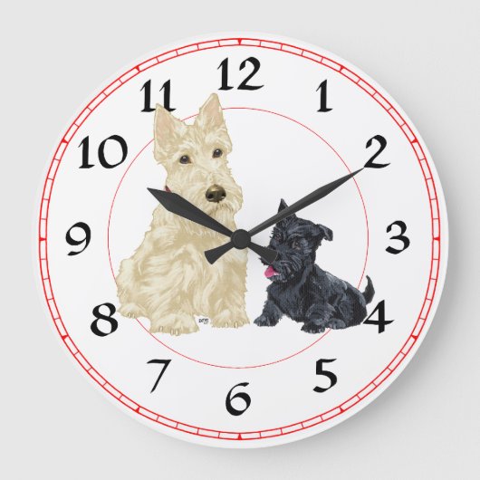 Terrier écossais et horloge de chiot (Recto)