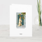 Terrier en Holly Feestdagen Kaart (Achterkant)