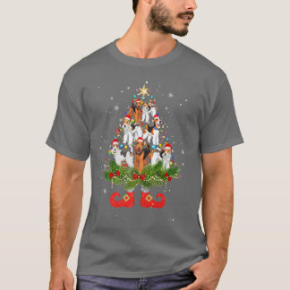 Terrier kerstboom Lights Cute Santa Hat Dog L T-shirt
