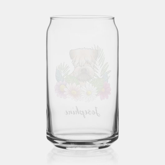 Terrier Roue À Fleurs Et Nom (Verso)