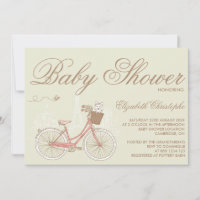 Terrier sur une invitation à Baby shower de bicycl