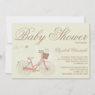 Terrier sur une invitation à Baby shower de bicycl