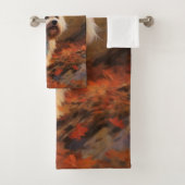 Terrier tibétain à l'automne Feuilles automne Insp (En situation)