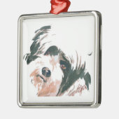 Terrier-versiering Metalen Ornament (Links)