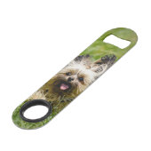 Terrier Yorkshire mignon Traversant L'Herbe (Dos Angle)