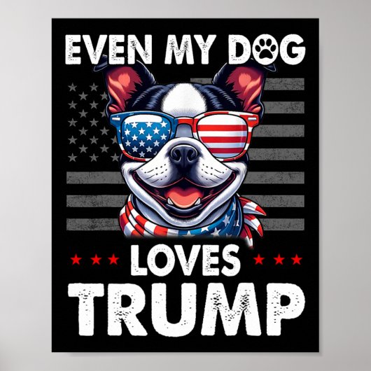 Terriër Zelfs mijn hond houdt van Trump Grappig Poster (Voorkant)