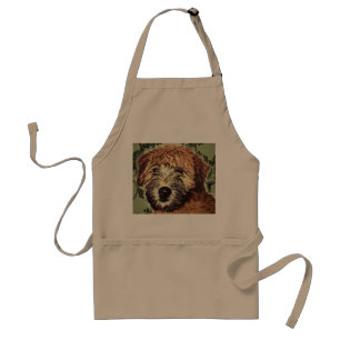 Terrierpuppy met natte zijde met zachte bekleding standaard schort