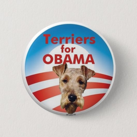 Terriers voor Obama Ronde Button 5,7 Cm (Voorkant)