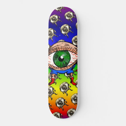 Terrif-eye-ing Trippy Rainbow Skateboard (Voorkant)