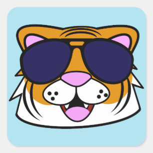 Terrific Tiger Vierkante Sticker