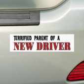 Terrified Parent - nieuwe driver Bumpersticker (Op auto)