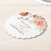 Terrorcotabloemen Pampasgras Elegant Tropisch Kartonnen Onderzetters (Gekanteld)