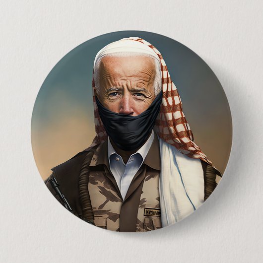 Terrorist Joe Biden Ronde Button 7,6 Cm (Voorkant)