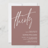 Terrscotta Minimalist 30th Birthday Invitation (Devant)