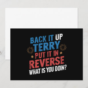 Terry heeft het in omgekeerd vuurwerk gedaan kaart