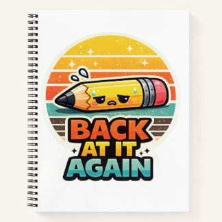Terug Aan De Gang Grappig Potlood School Ontwerp Notitieboek