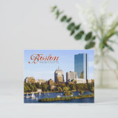 Terug Bay Skyline van de Charles River, Boston Briefkaart (Staand voorkant)