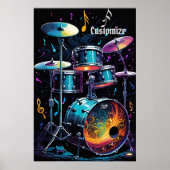 Terug Beat Drum Set Poster (Voorkant)