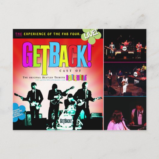 Terug! Briefkaart van Beatlemania (Voorkant)