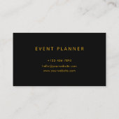 Terug & Gold Modern Event Planner Visitekaartje (Achterkant)