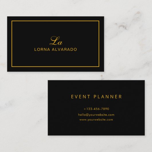 Terug & Gold Modern Event Planner Visitekaartje (Voorkant / Achterkant)