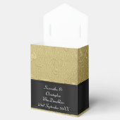 Terug, gouden damast bruiloft bedankdoosjes (Geopend)