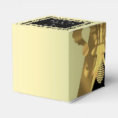 Terug, gouden fleur de lys bruiloft bedankdoosjes (Achterkant)