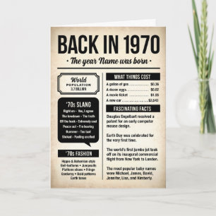 Terug in 1970, Het Jaar waarin je Geboren Bent Ver Kaart