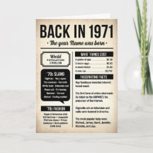 Terug in 1971, Het Jaar waarin je Geboren Bent Ver