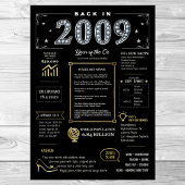 Terug in 2009 afdrukbaar Poster, 2009 Verjaardagst Poster