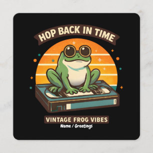 Terug in de Tijd Vintage Kikker Retro Illustratie Kaart