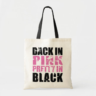 Terug in roze  in zwart tote bag