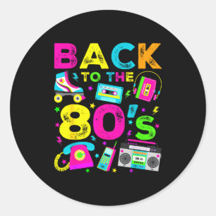 Terug naar 80's Jaren 80 Vintage Stijl Eighties Re Ronde Sticker