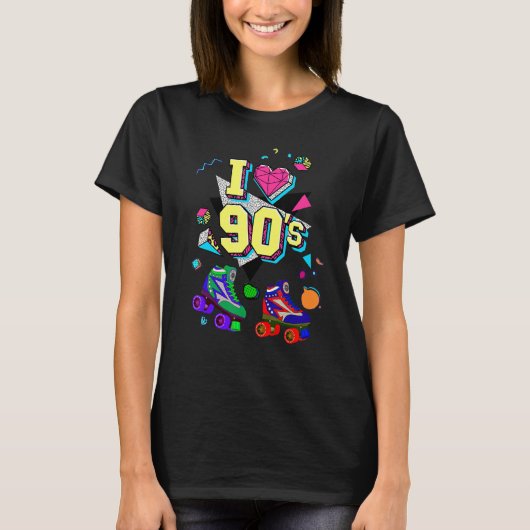 Terug naar 90's Rolling Shoes I Love 90's Illustra T-shirt (Voorkant)