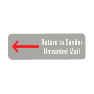"Terug naar afzender", "Ongewenste e-mail" + Pijll Etiket