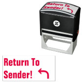 "Terug naar afzender" + Pijl-rubberen stempel (In situ)