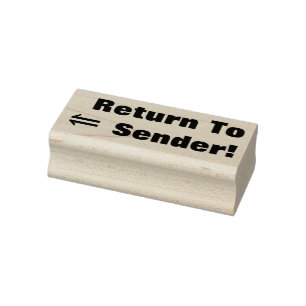 "Terug naar afzender" + Pijl-rubberen stempel