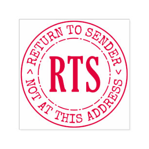 Terug naar Afzender RTS Rubber Stamp Grote Ronde A Zelfinktende Stempel