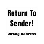 "Terug naar afzender!" "Verkeerd adres" Rubberen s Rubberstempel (Afrduk)